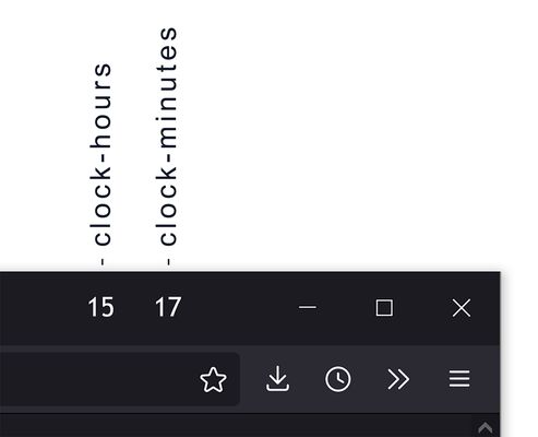 Clock appearance with dark Firefox theme.