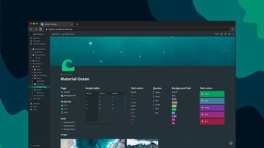 Material Ocean theme