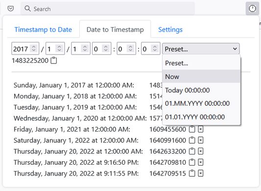 Convert a date into tmestamp