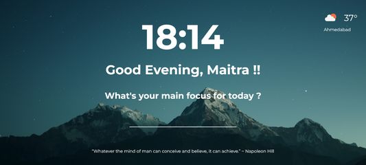 Add main focus screen with weather updates and location