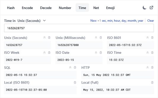 Easy time format conversion.