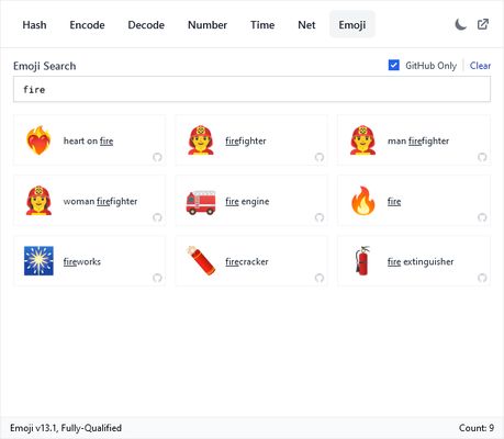 Fast emoji search.