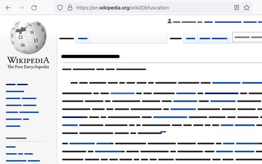 Wikipedia obfuscated.
