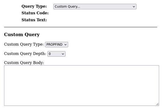 Custom Query Initial Screen