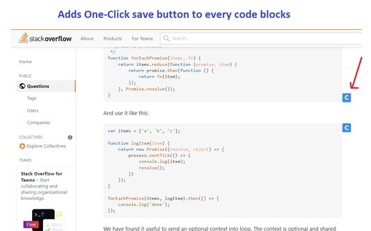 Add snippet in single click