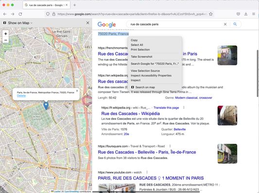 Search and display the location by address.