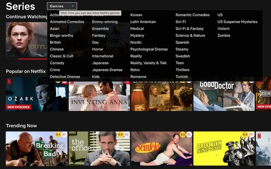 Show more Netflix genres