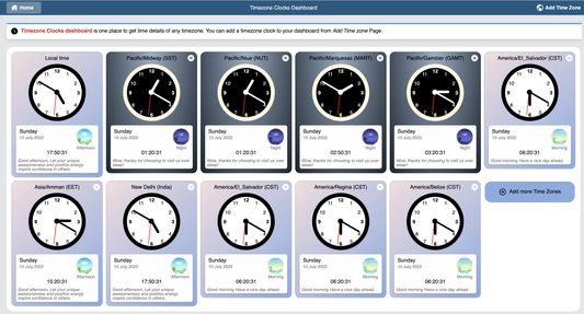 Clock Dashboard