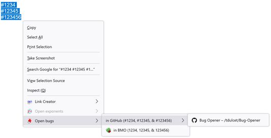 Open multiple bugs