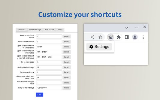 You can configure shortcuts.