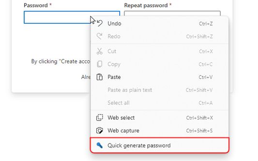 Quick password generator