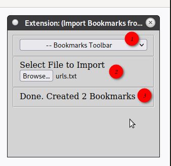 Select the Folder to Import into 
and the File to Import from