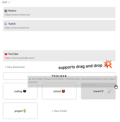 support for drag and drop