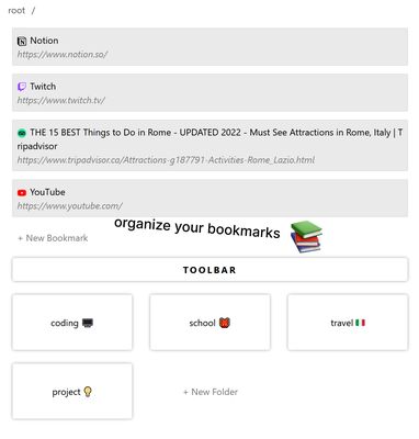 organize your bookmarks