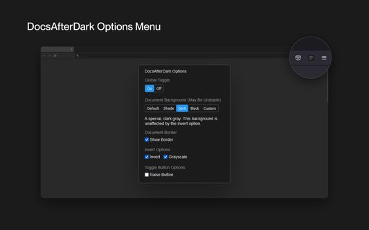 Popup Options Menu