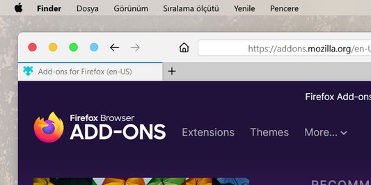 A light blue full-screen button next to the classic title bar (close/minimize/zoom) buttons