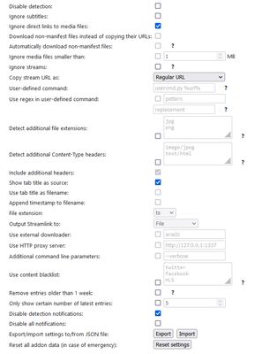 Options menu.