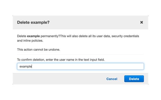 IAM autofill deletion dialog