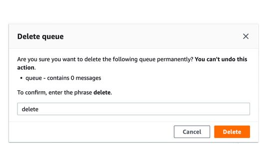SQS autofill deletion dialog