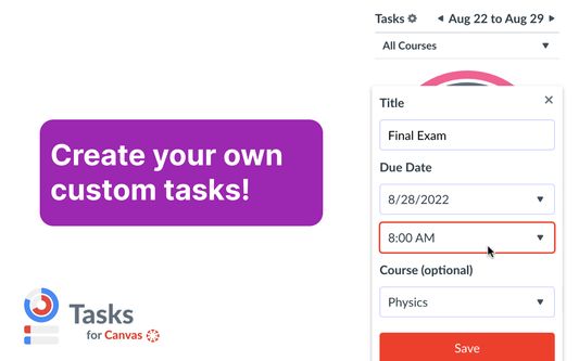 Form to create custom tasks.