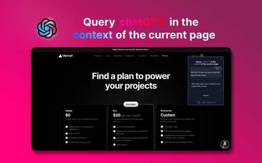 Query ChatGPT in the context of the current page