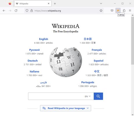 Wikipedia's homepage.