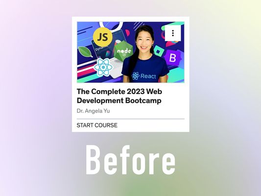 How a course card looks without