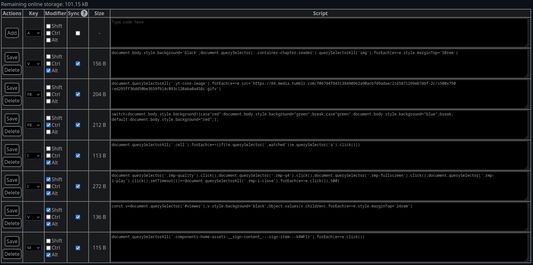 Settings page