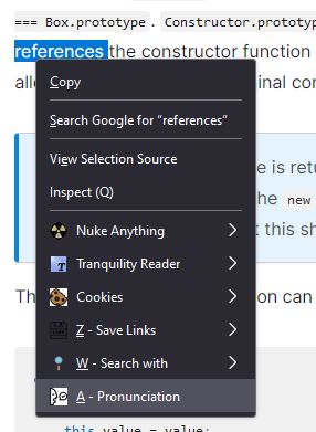 Context menu entry