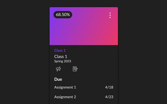 Card assignments, card grades, and gradient cards feature