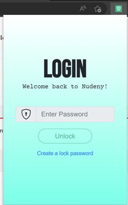 Nudeny login page.