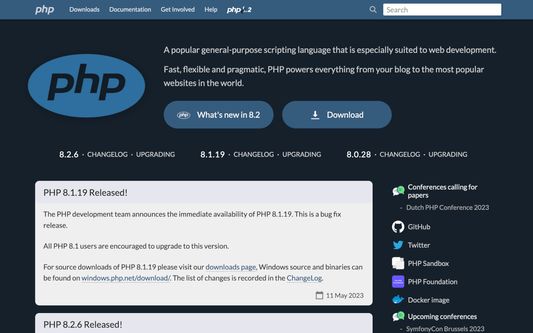 Home page of php.net site