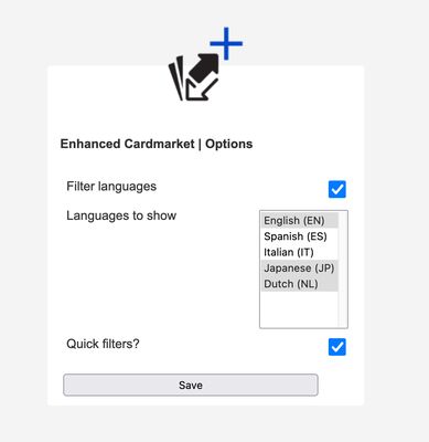 Options page