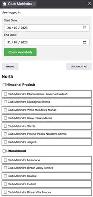 Club Mahindra Status Checker