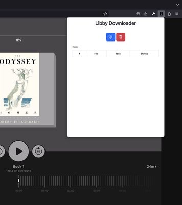 Navigate to the web player of the book you want to download and click the download icon