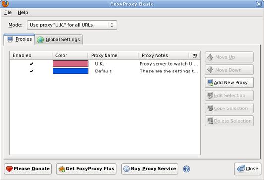 Proxies Tab