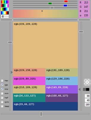 Colorpicker with color mixer