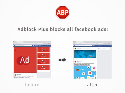 Clean up your Facebook experience with Adblock Plus.