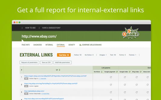 Get a full report for internal/external links