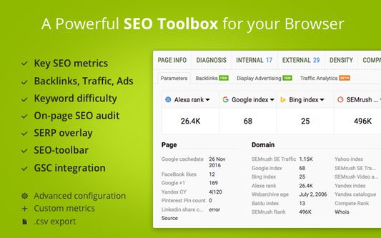 A Powerful SEO Toolbox for your Browser