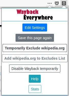 When viewing Archived pages in Wayback Machine