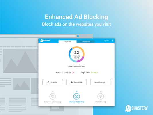 Ghostery’s built-in ad blocker removes advertisements from webpages to eliminate clutter so you can focus on the content you want.