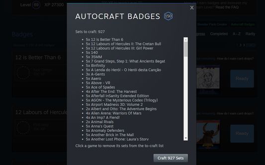 Autocraft your Steam Level fast and filter which badges you'd like to craft :)