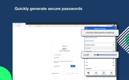Quickly generate secure passwords